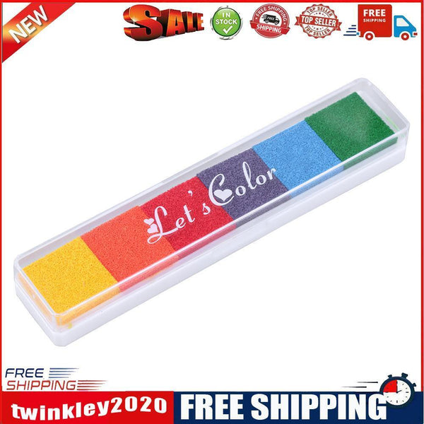 6 Colors Fingerprint Inkpad DIY Scrapbooking Colorful Ink Pad Stamp Decor(D