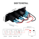 QC3.0 Dual USB Fast Charger Panel 12V Cigarette Lighter LED Voltmeter