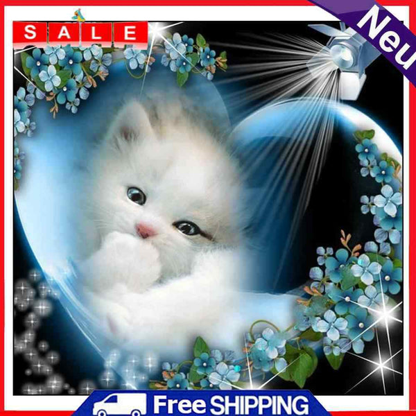 Mosaic Diamond Painting Full Round Drill Handmade 5D Shining Cat DIY Kit Craft