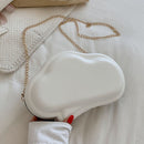 Women Mini Cloud Shoulder Bag Leather Candy Solid Color Chain Messenger Handbag
