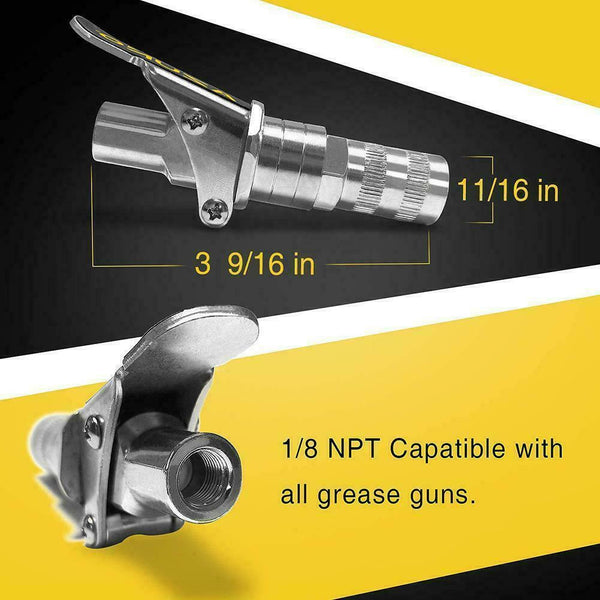 Grease Gun Connector Grease Coupler 12000 PSI High Zero Leakage Seal T8H7