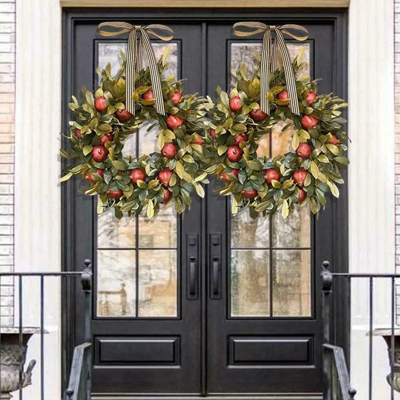Autumn Wreath Pomegranate Wreath Indoor Outdoor Home Decor Window Wall TOP R6C6