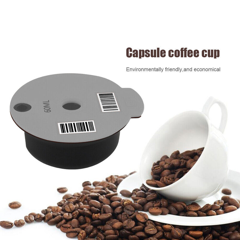 60ml Reusable Coffee Capsule Cups with Spoon Brush for Bosch-s Tassimoo