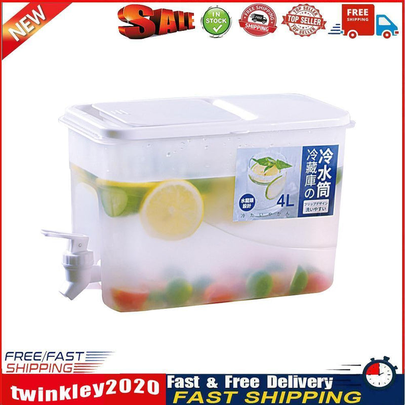4L Refrigerator Cold Ice Kettle With Faucet Lemonade Water Tea Bottle Cool Newly