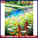 5D Diamond Painting DIY Riverside Flowers Full Round Drill Wall Decor Rhinest