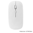 W8 2.4G Wireless Thin Silent Mouse 1600DPI 4 Keys Optical Mice (White)