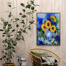 Frameless Sunflowers in Vase Oil Paint By Numbers Kit DIY Handmade Drawing Craft