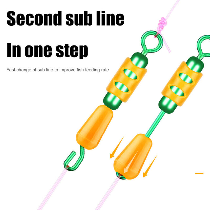 8pcs Quick Release Sub-Clip Silicone Sub-Line Thread Clamp Fishing Tackle Tools