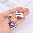 Magic Hat Purple Crystal Witch Enamel Pin Badge DIY Decoration Cartoon Brooch