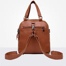 Ladies Casual PU Leather Messenger Handbag Rucksack Shoulder Bag Backpack