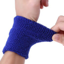 1 Pair Sweatband Towel Hand Band Gym Tennis Wristbands Wrist Support(Blue)