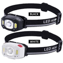 USB Rechargeable Headlamp Gesture Sensor Headlight Head Flashlight (Black)