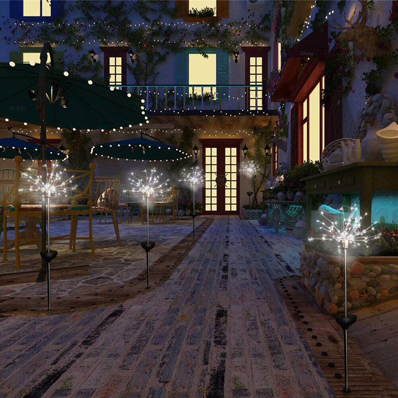 Waterproof Solar 90 LED Firework Ground Lawn Garden Light (Cold White) Newly