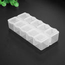 2Row 10Grid Portable Plastic Box Holder Storage Container Case(White)