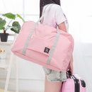 Solid Color Waterproof Foldable Travel Bags Portable Luggage Bag (Pink) Newly