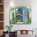 Full Embroidery Greenhouse Door 3-Strand 11CT Counted Cross Stitch Cotton K
