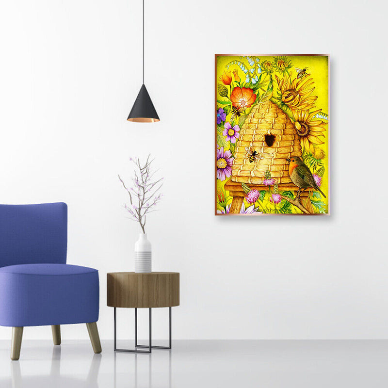 Special Shaped Bee Nest Flower 5D DIY Diamond Painting Part Drill Home Craft Art