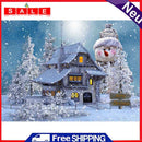 Diamond Painting Giant Snowman Next House Full Round Drill Art Picture 40x30cm