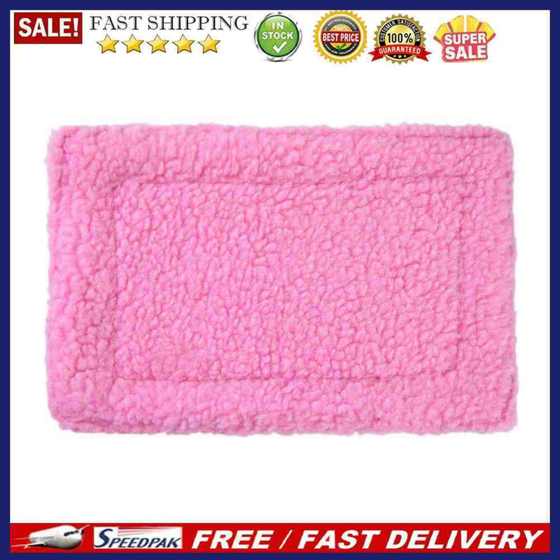 Plush Pet Hamster Cushion Mat Squirrel Warm Blanket Guinea Pig Bed(Pink)