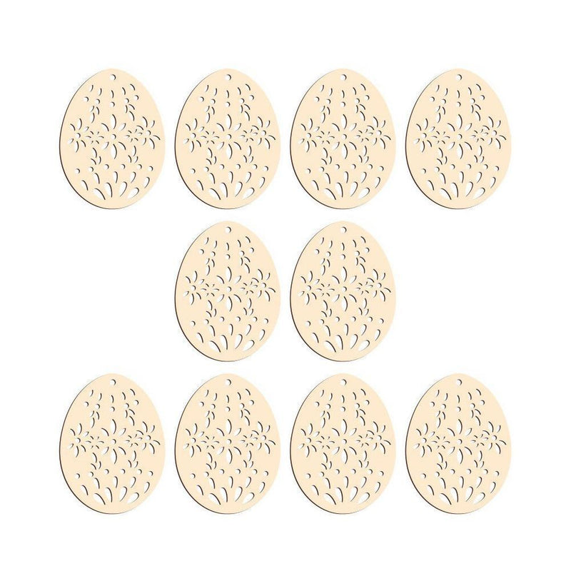 DIY Craft Easter Decorations Hanging Ornaments Drawing Wood Slice Easter Eggs
