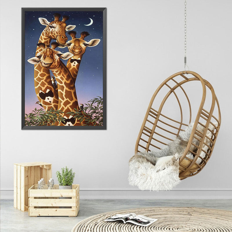 Mr Giraffes Oil Paint By Numbers Kits DIY Canvas Wall Art Picture Home Crafts