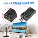 7.1 Virtual USB Sound Card 3.5mm AUX Headphone Microphone External Audio Adapter