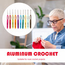10pcs Plastic Handle Aluminum Crochet Hooks Yarn Knitting Needle Set for Sweater