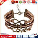 Bronze Jesus Love Pendant Girl Boy Braid Bracelet Unisex String Band Bangle