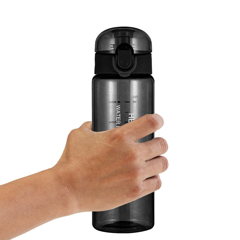 780ml Water Bottle for Drinking Portable Sport Cup Kitchen Tools (Black) Newly