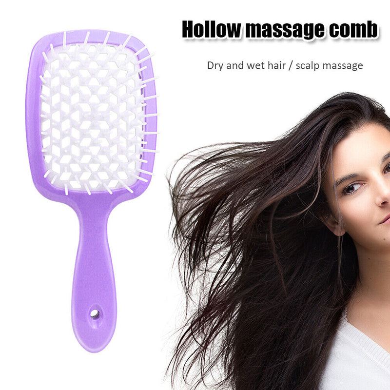 Hollow Hairdressing Comb Wet Dry Hair Detangling Brushes Scalp Massager Com