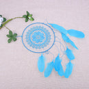 Blue Hand Hammered Dream Catcher Feather Bead Hanging Decoration Ornament