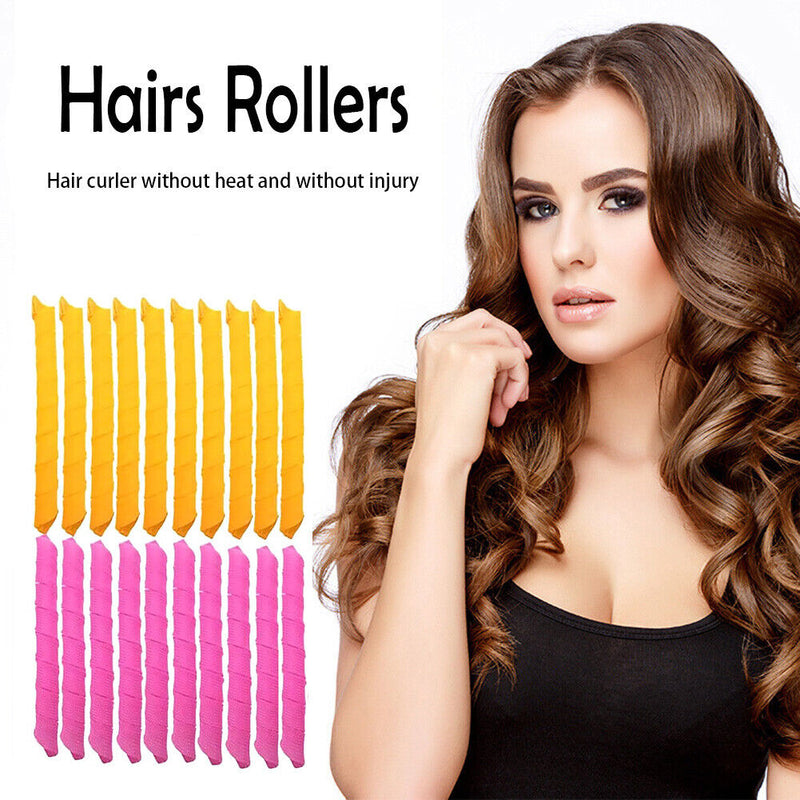 Snail Shape Hair Rollers with Stick Bendy Hair Roller DIY Hair Styling Accessory