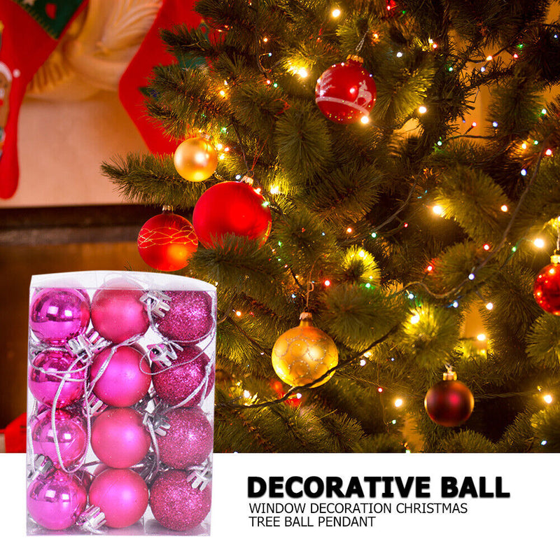 24pcs/box Christmas Balls 3cm Hanging Shopping Mall Ceiling Ornament (A) Newly