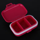 3 Grids Portable Pill Box Medicine Jewelry Storage Case Container(Rose)