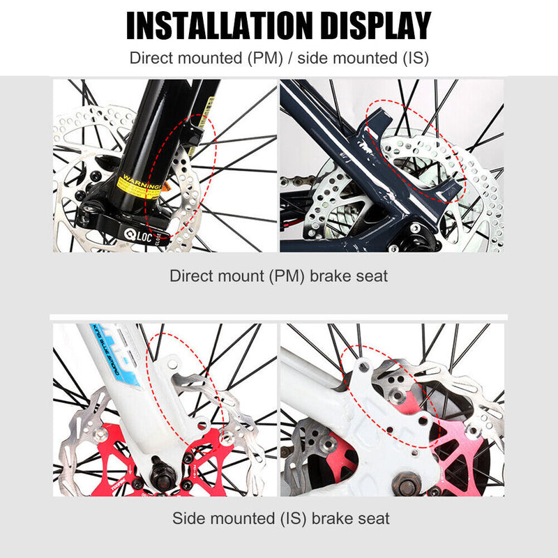 Bike Mechanic Disc Brake Caliper Brake Pad Rotors MTB Parts (Red Rear) Newly