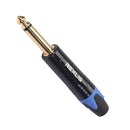 6.35mm Mono Male Plug Connector DIY Soldering Plug for Microphone (Blue) Newly