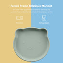 Children Dishes Baby Silicone Sucker Feeding Bowl Kid Dining Plate (Green) Newly