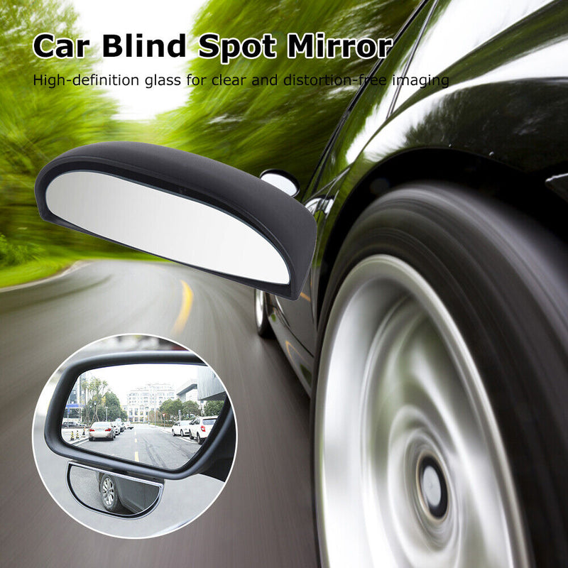 Car Auxiliary Rear View Parking Mirror Auto Side Blindspot Mirrors (Black)