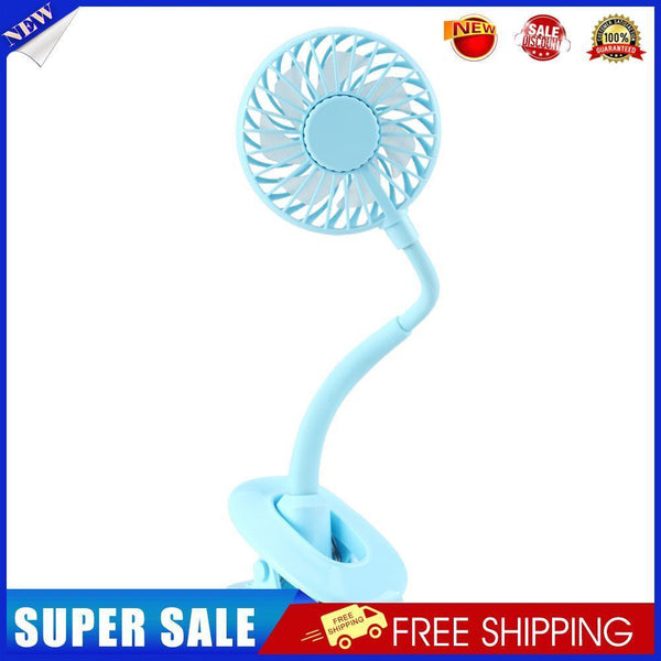 Mini Aromatherapy Clip Fan USB Rechargeable Electric Ventilator (Blue)