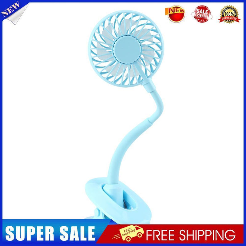Mini Aromatherapy Clip Fan USB Rechargeable Electric Ventilator (Blue)