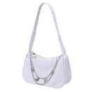 Fashion Women Pure Color Butterfly Chain Underarm Bag Hobos Handbag (White)