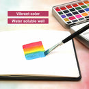 Professional 50 Colors Watercolor Paint Draw Painting + Water Brush Pigments Set