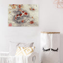 Painting By Numbers Kit DIY Fish Leaf Hand Painted Canvas Oil Art Picture