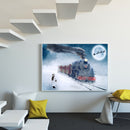 Frameless Oil Paint By Numbers DIY Snow Train Picture Craft Kit for Living Room