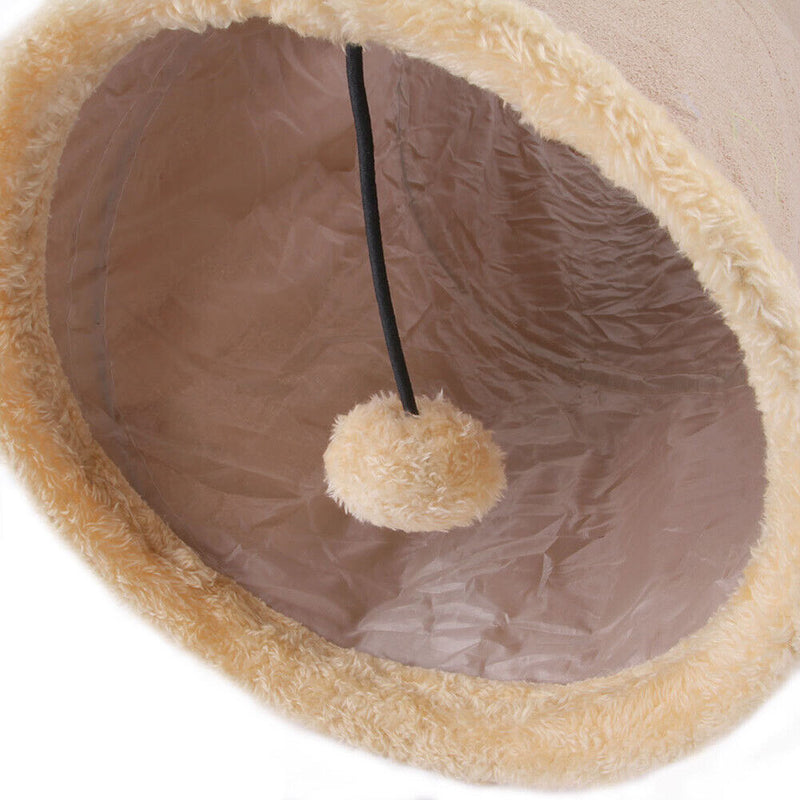 Cat Tunnel Funny Pets Kitten Indoor Play Tunnel Tubes Puzzle Toys (Grey)