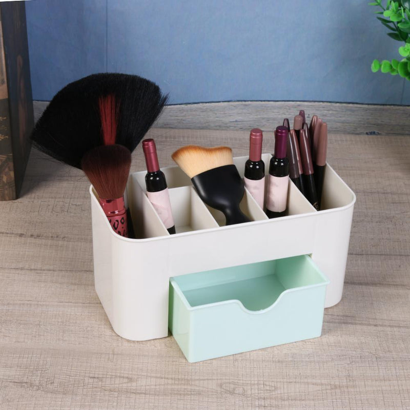 Desktop 6 Grid Makeup Organizer Storage Cosmetic Drawer Case(Light Green) Newly