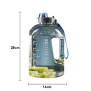 Large Capacity Water Bottle Transparent Time Marker Designed Cup (Grey)