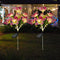 2x LED Solar Garden Orchid Light Waterproof Landscape Fence Decor (Pink) Newly
