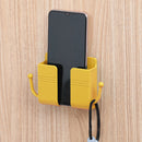 Adhesive Remote Control Mobile Phone Charging Plug Organizer Rack (Yellow) Newly
