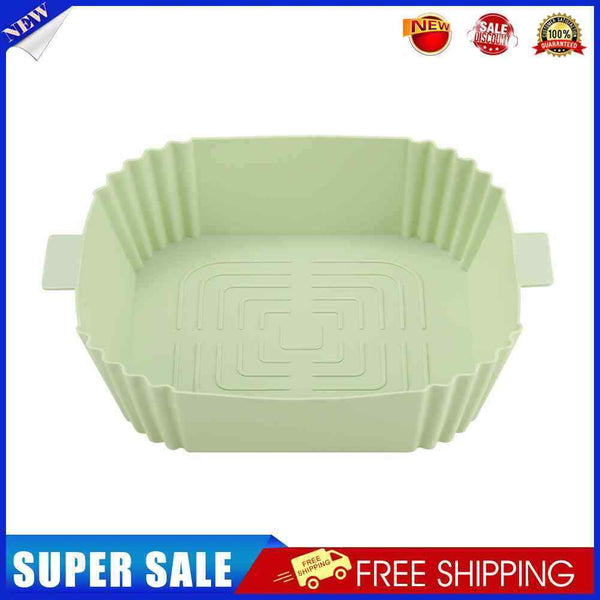 Square Cake Pan Non-stick Disk Air Fryers Tray for Home Kitchen Tool (Green)